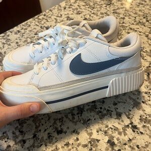 Nike White and Navy Sneakers